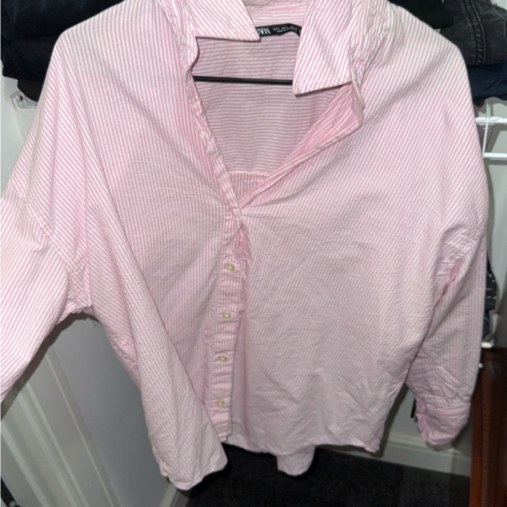 Zara Pink Striped Blouse